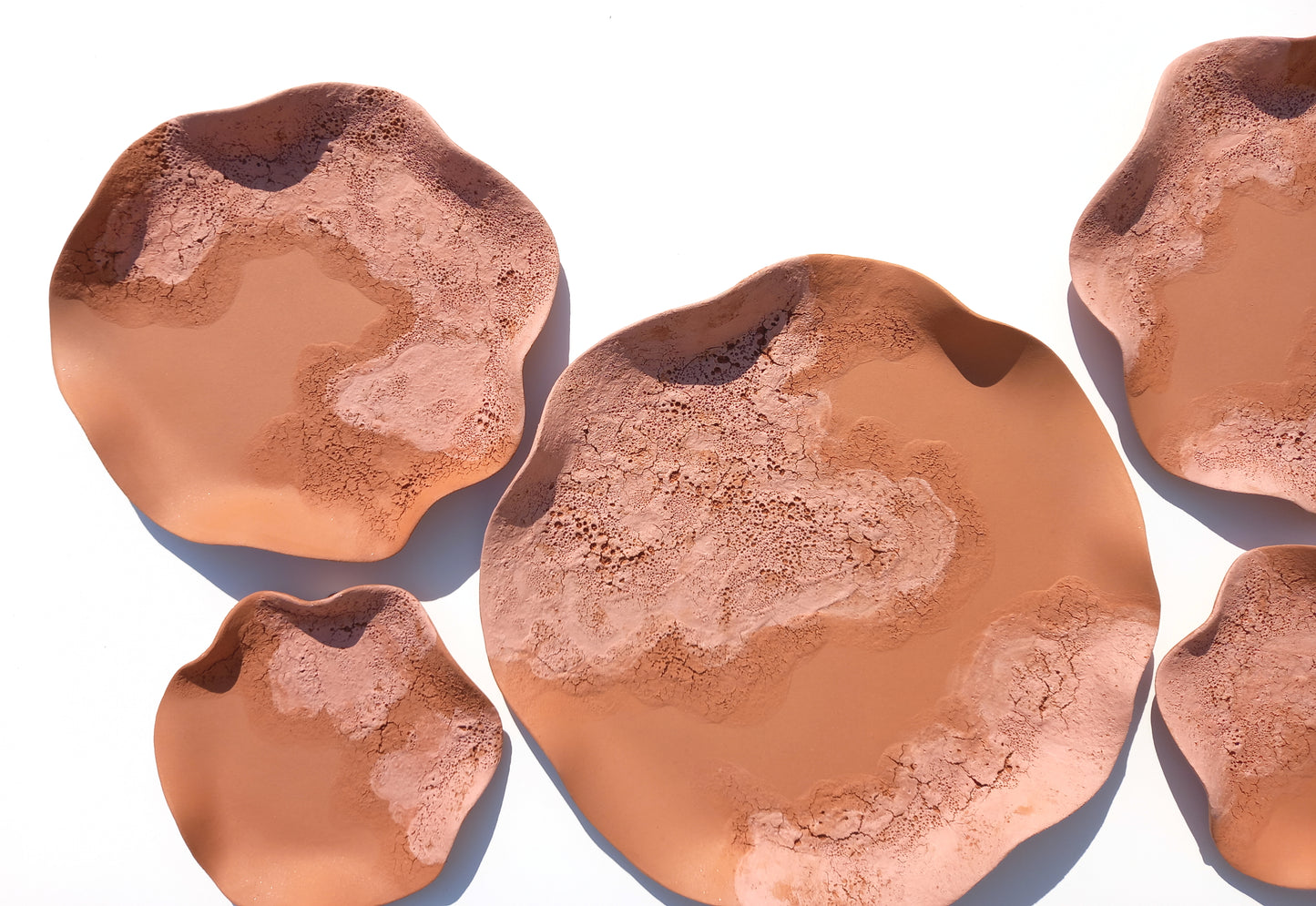 Blush & Terracotta Wall Art - Ceramic Wall Sculpture - Modern Decorative Tiles, Made to Order