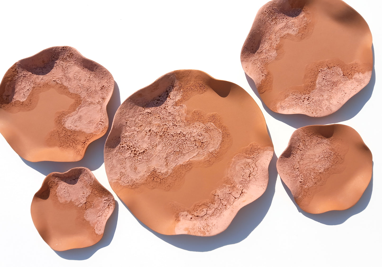 Blush & Terracotta Wall Art - Ceramic Wall Sculpture - Modern Decorative Tiles, Made to Order