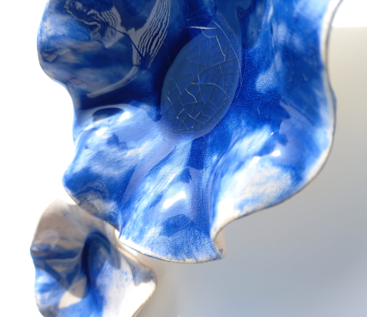 Santorini Blue & White Ceramic Wall Art: Art Installation Sculpture, Made to Order
