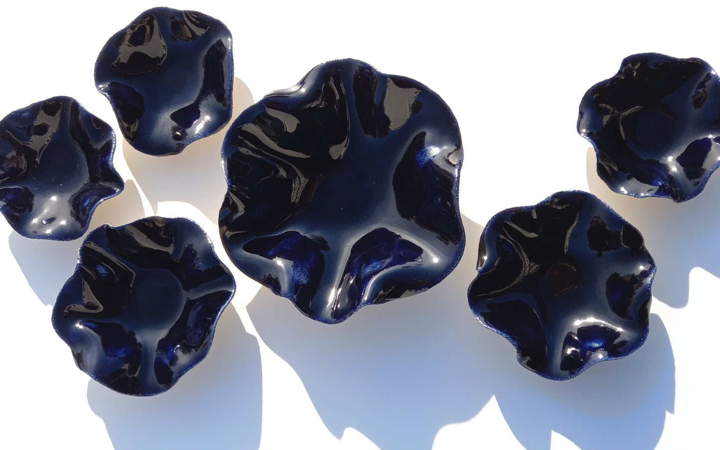 Night Blue Ceramic Wall Art Sculpture - Handmade Home Decor - Made to Order