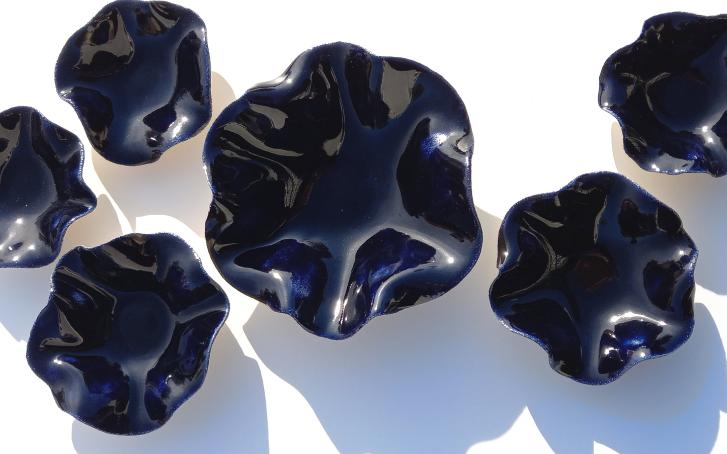 Night Blue Ceramic Wall Art Sculpture - Handmade Home Decor - Made to Order