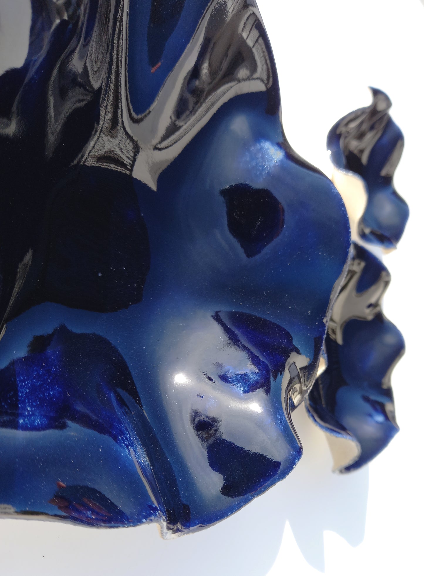 Night Blue Ceramic Wall Art Sculpture - Handmade Home Decor - Made to Order
