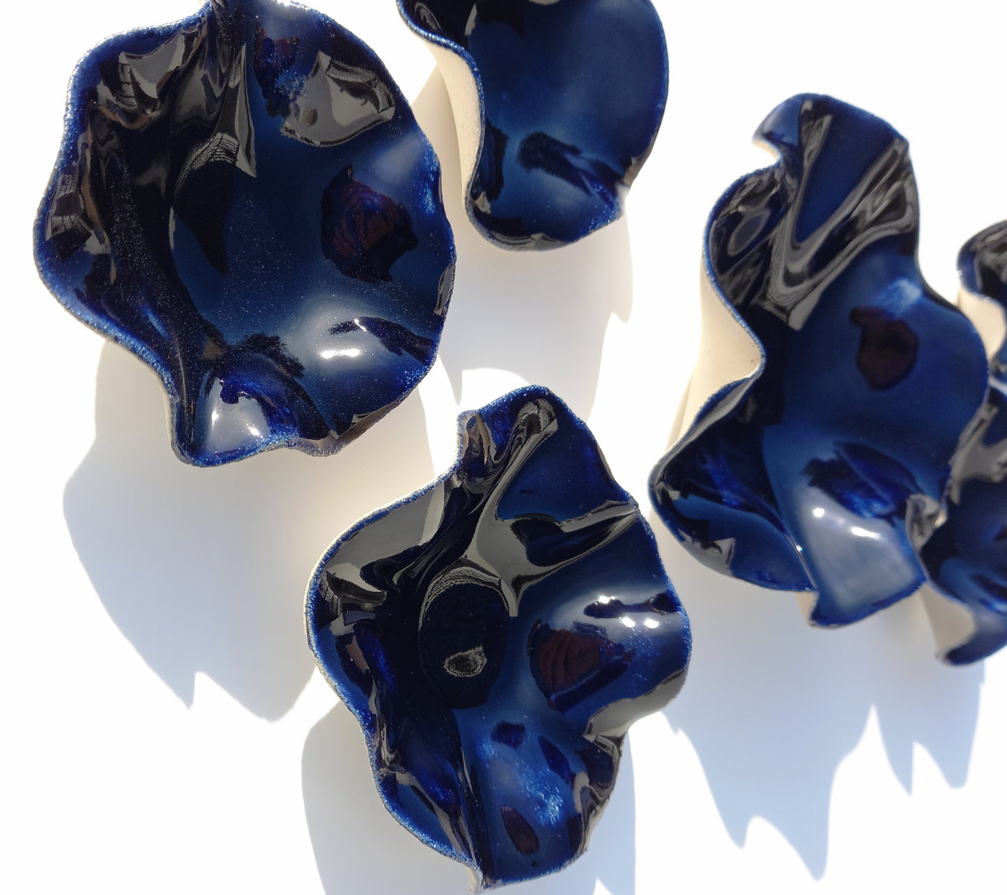 Night Blue Ceramic Wall Art Sculpture - Handmade Home Decor - Made to Order