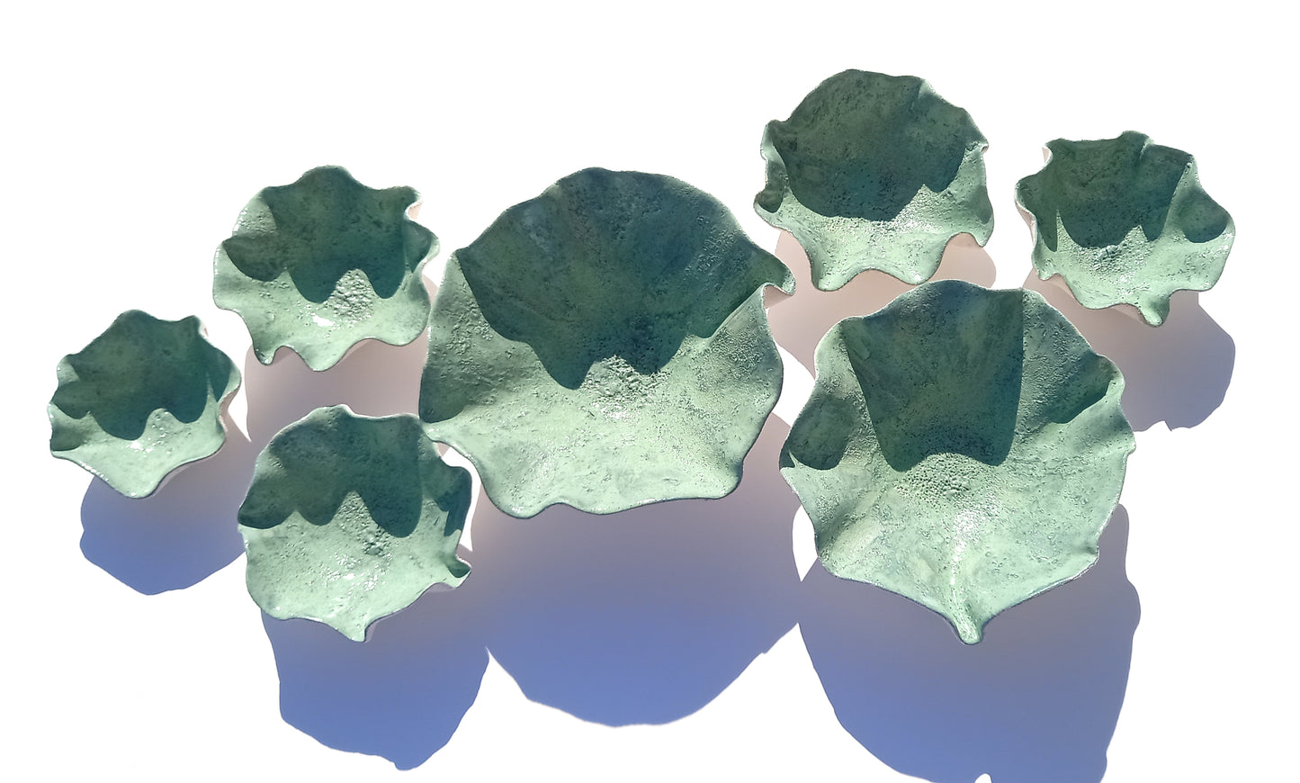 Green Ceramic Wall Art Sculptures - Ceramic Installation, Made to Order