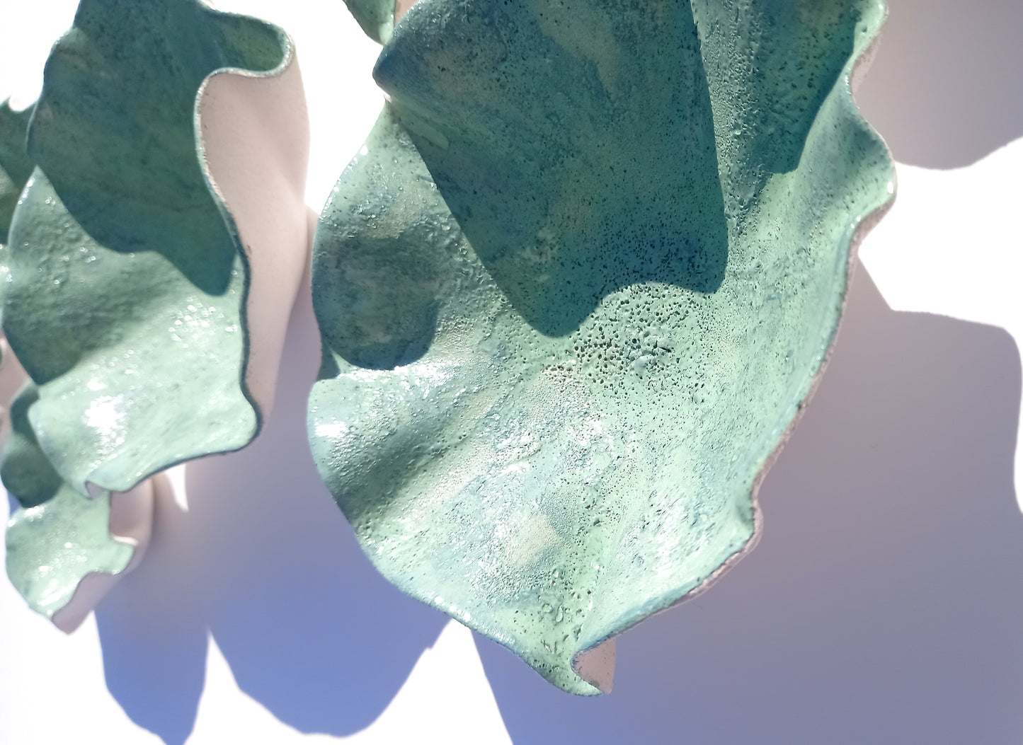 Green Ceramic Wall Art Sculptures - Ceramic Installation, Made to Order