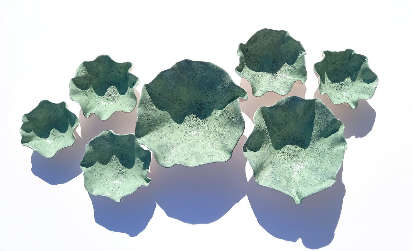 Green Ceramic Wall Art Sculptures - Ceramic Installation, Made to Order