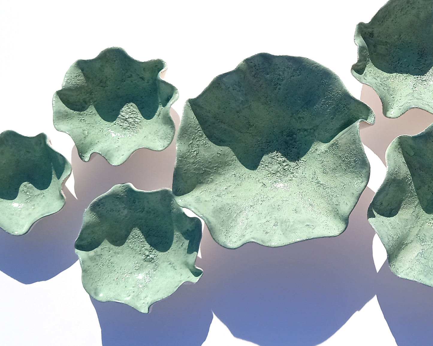 Green Ceramic Wall Art Sculptures - Ceramic Installation, Made to Order
