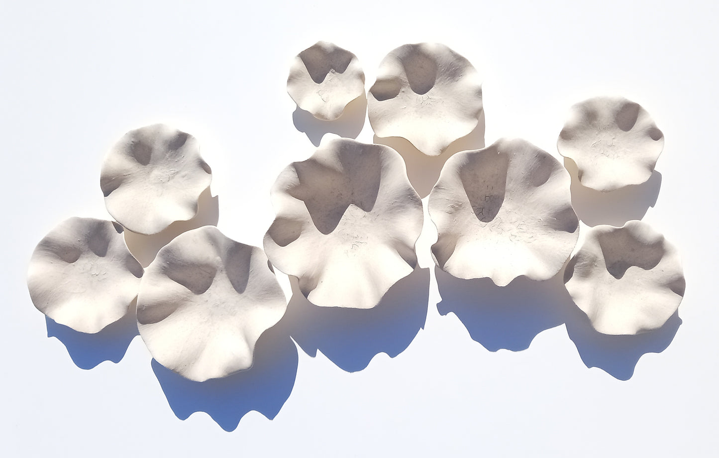 Ivory Porcelain Wall Art Sculptures with hangers - Ceramic Installation - Made to Order