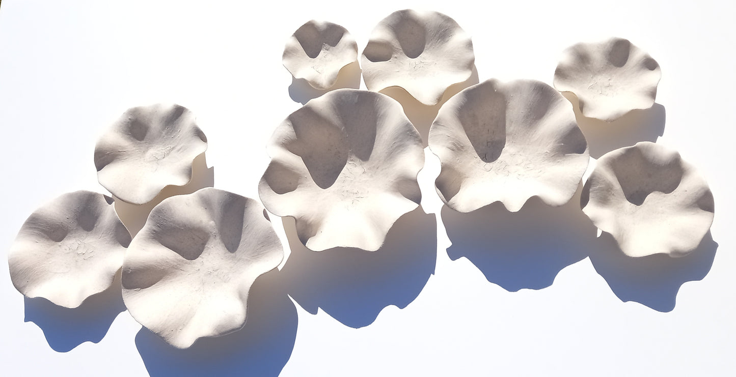 Ivory Porcelain Wall Art Sculptures with hangers - Ceramic Installation - Made to Order