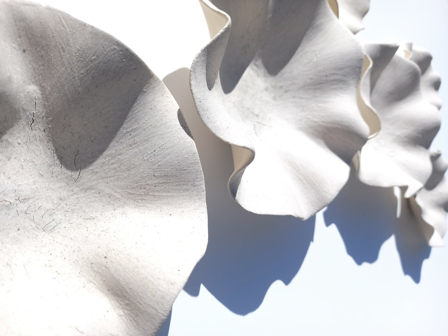 Ivory Porcelain Wall Art Sculptures with hangers - Ceramic Installation - Made to Order