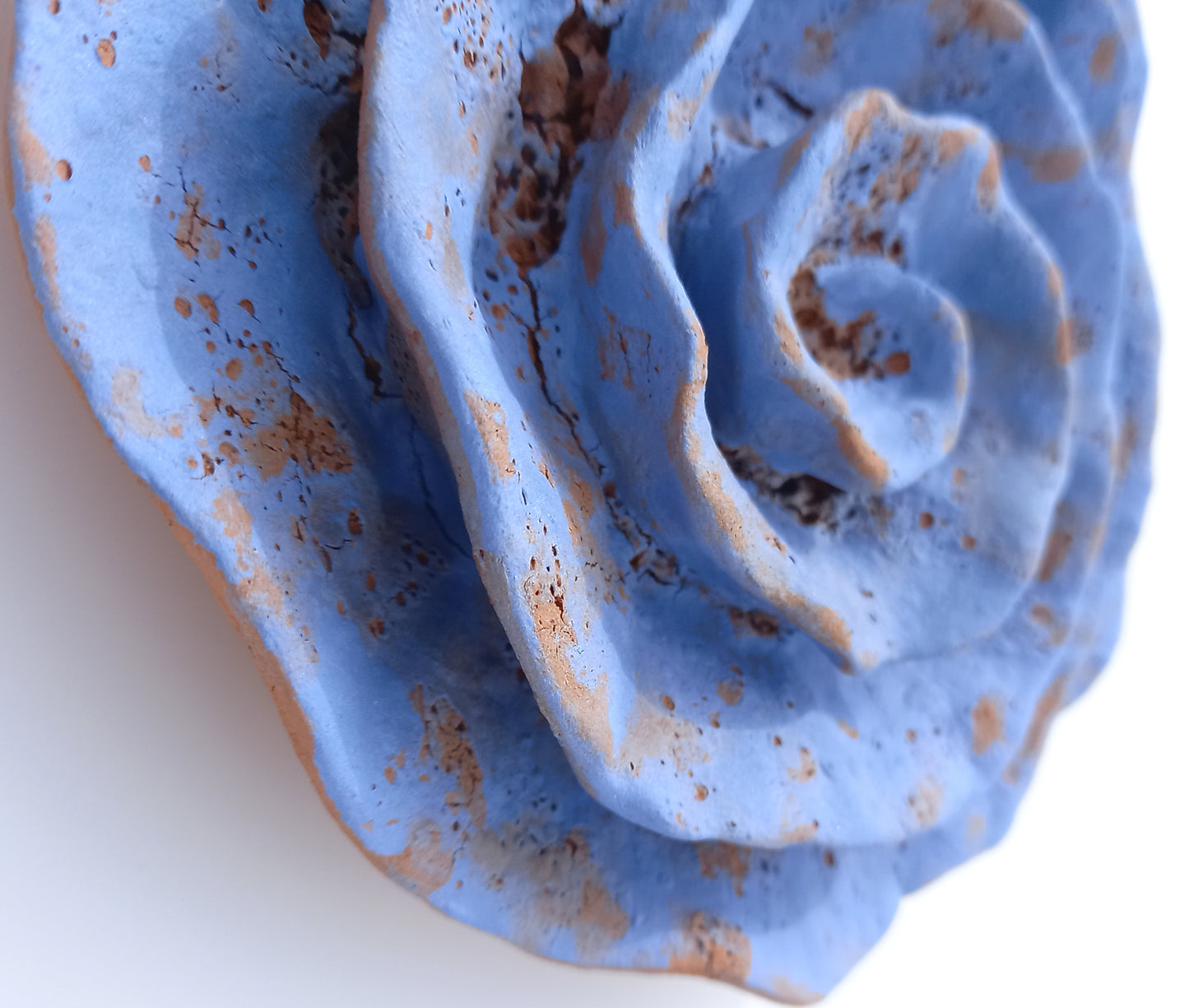 Blue Terracotta Ceramic Flowers: Wall Art Sculpture Set, Made to Order