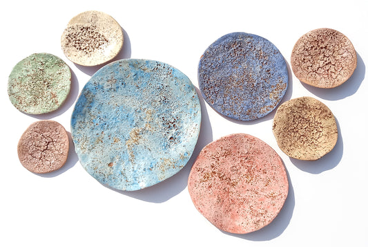 Colorful Terracotta Wall Art - Ceramic Wall Sculpture - Modern Decorative Tiles - Made to Order