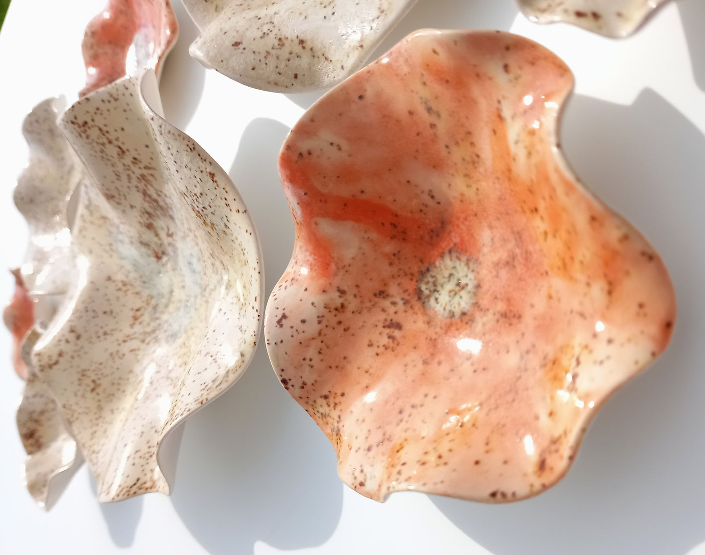 Ivory & Orange Ceramic Wall Art: Art Installation Sculpture, Made to Order