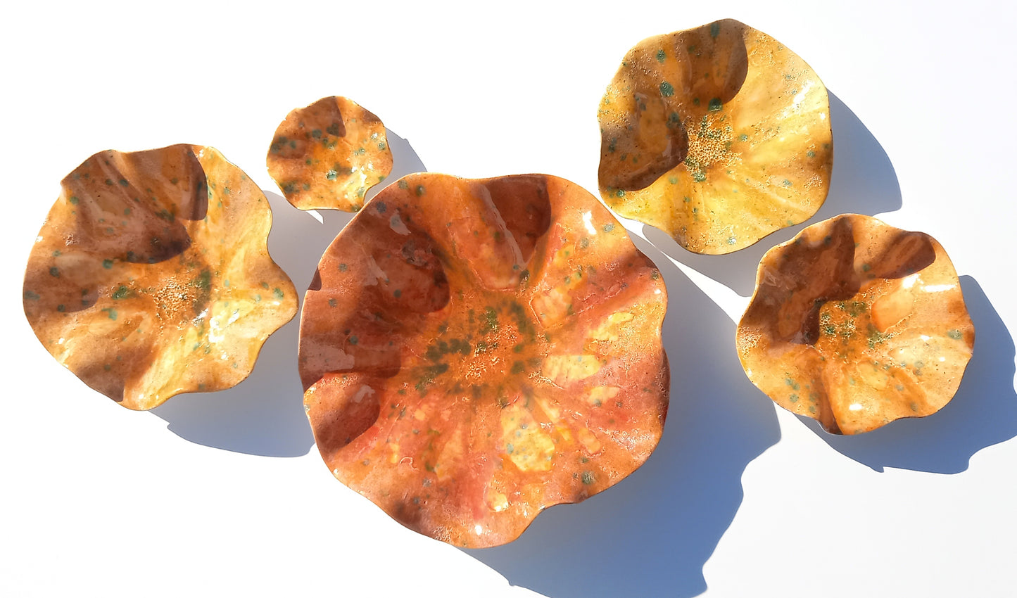 Orange & Pumpkin Ceramic Wall Art: Art Installation Sculpture, Made to Order