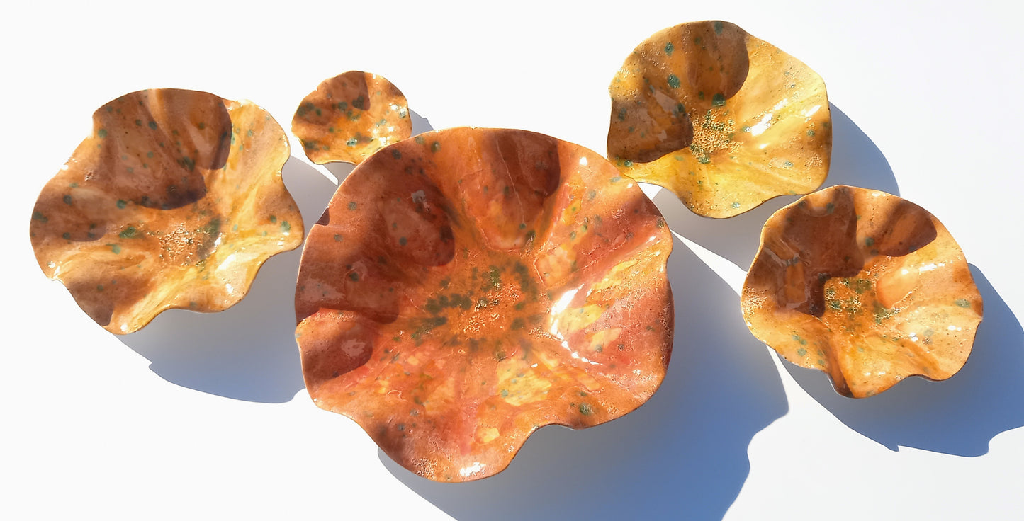 Orange & Pumpkin Ceramic Wall Art: Art Installation Sculpture, Made to Order