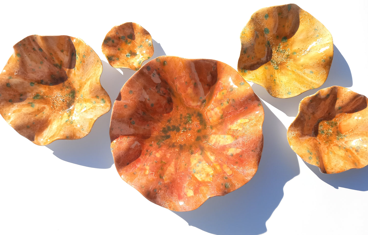 Orange & Pumpkin Ceramic Wall Art: Art Installation Sculpture, Made to Order