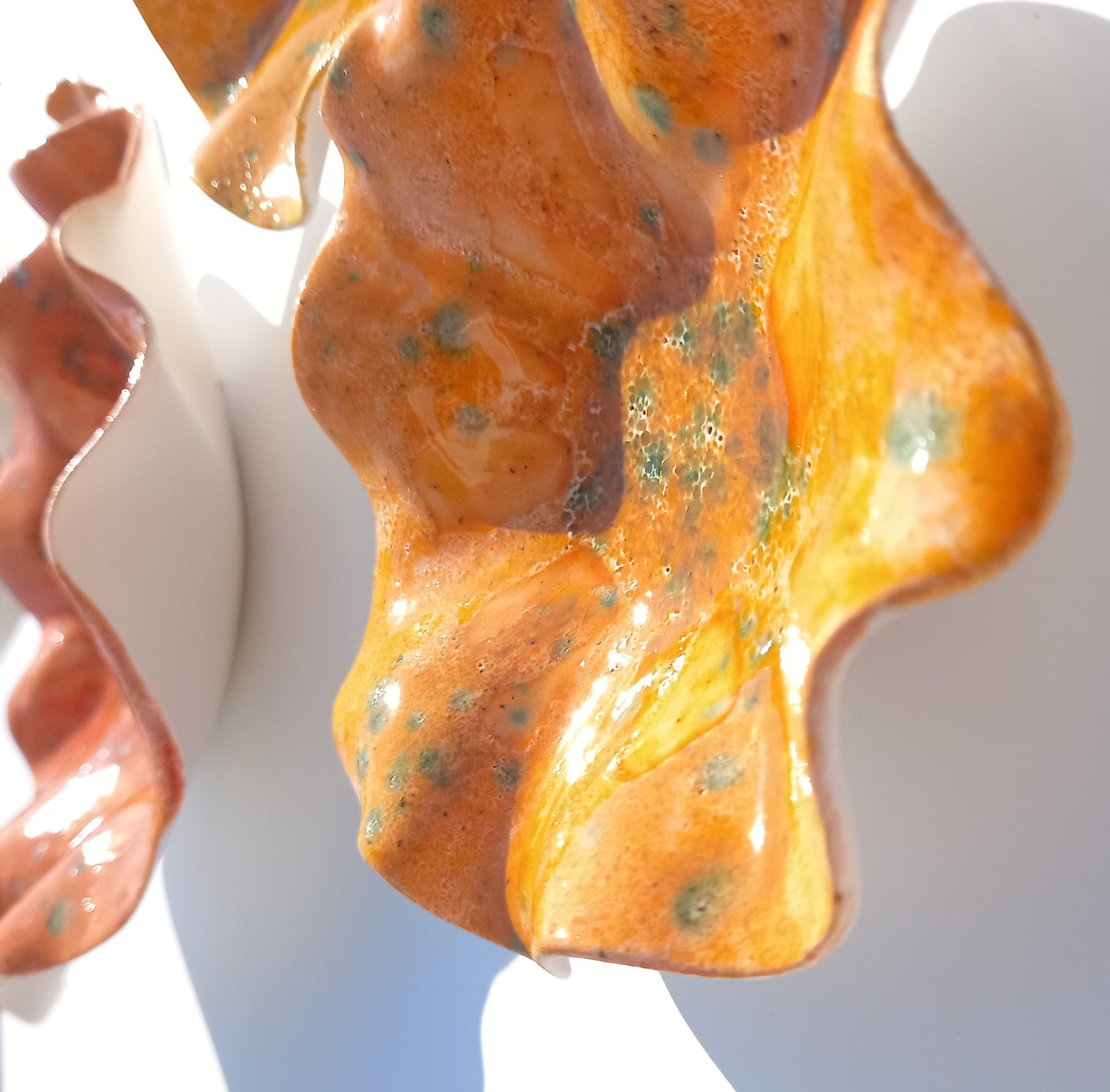 Orange & Pumpkin Ceramic Wall Art: Art Installation Sculpture, Made to Order