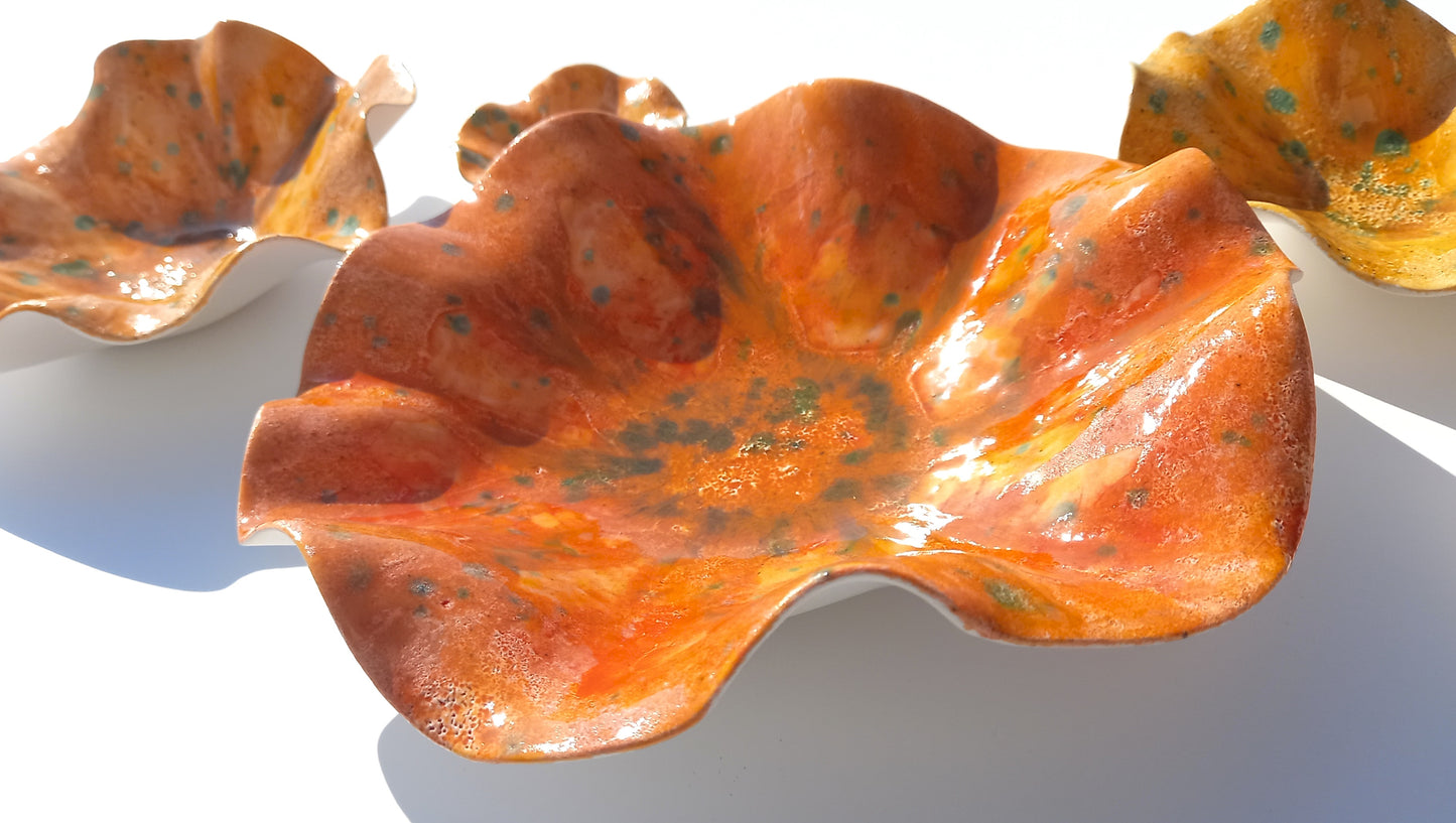 Orange & Pumpkin Ceramic Wall Art: Art Installation Sculpture, Made to Order