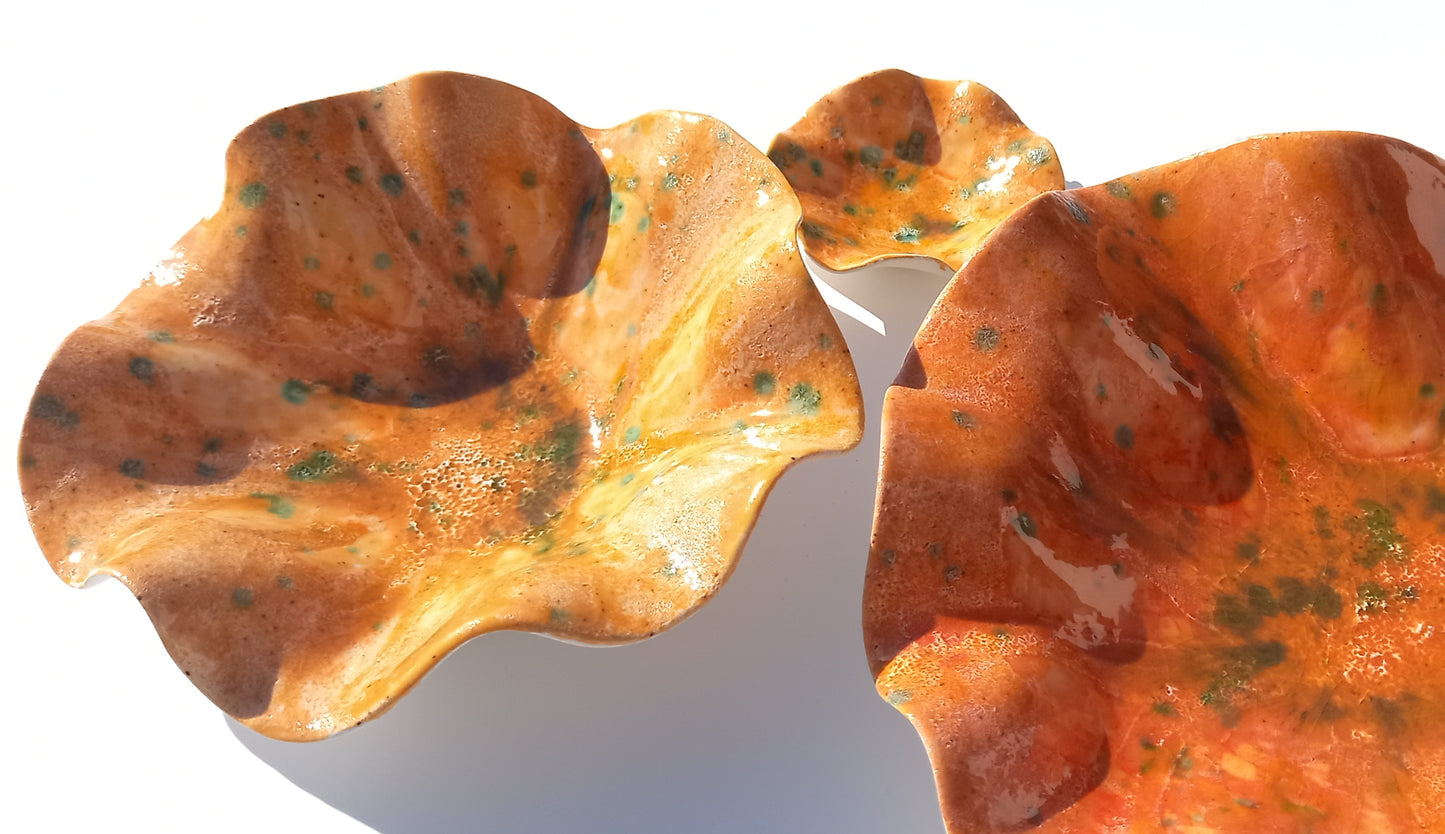 Orange & Pumpkin Ceramic Wall Art: Art Installation Sculpture, Made to Order
