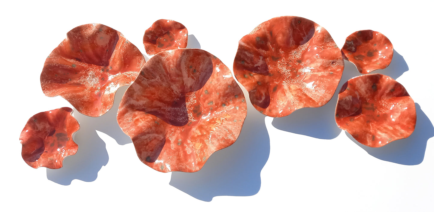 Tomato Red Ceramic Wall Art: Art Installation Sculpture, Made to Order