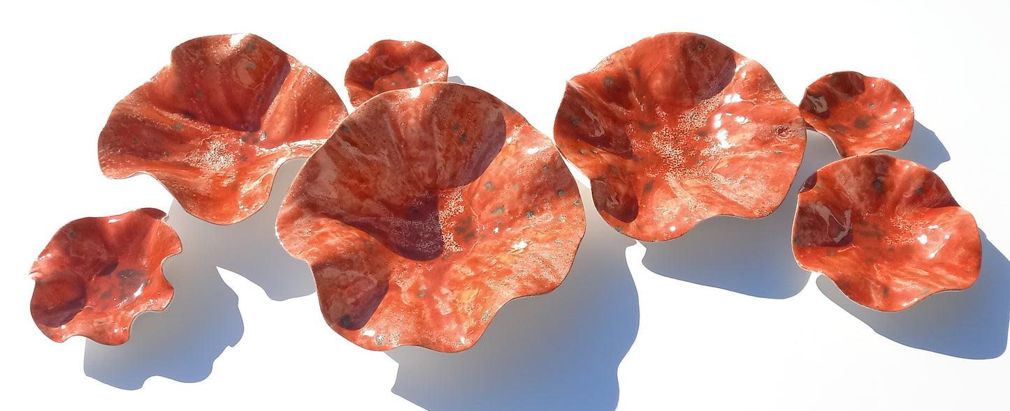Tomato Red Ceramic Wall Art: Art Installation Sculpture, Made to Order