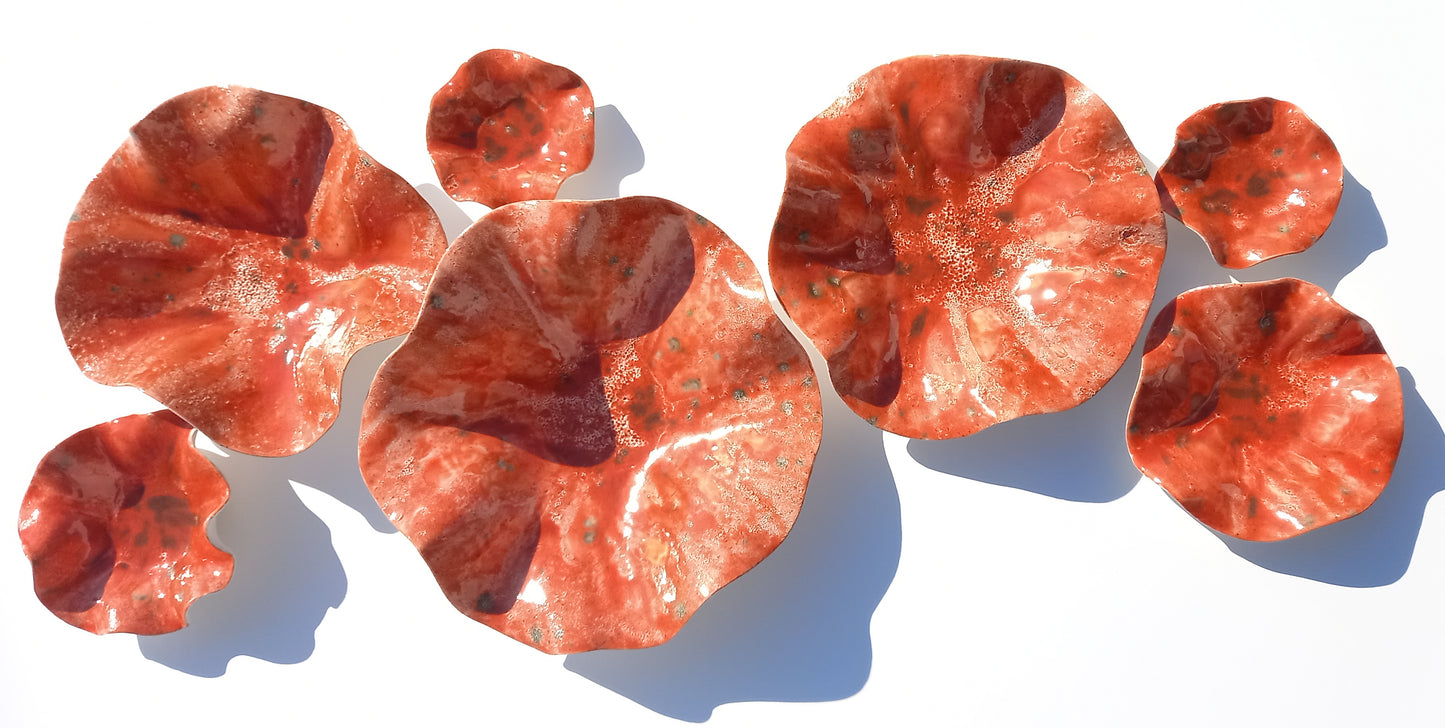 Tomato Red Ceramic Wall Art: Art Installation Sculpture, Made to Order