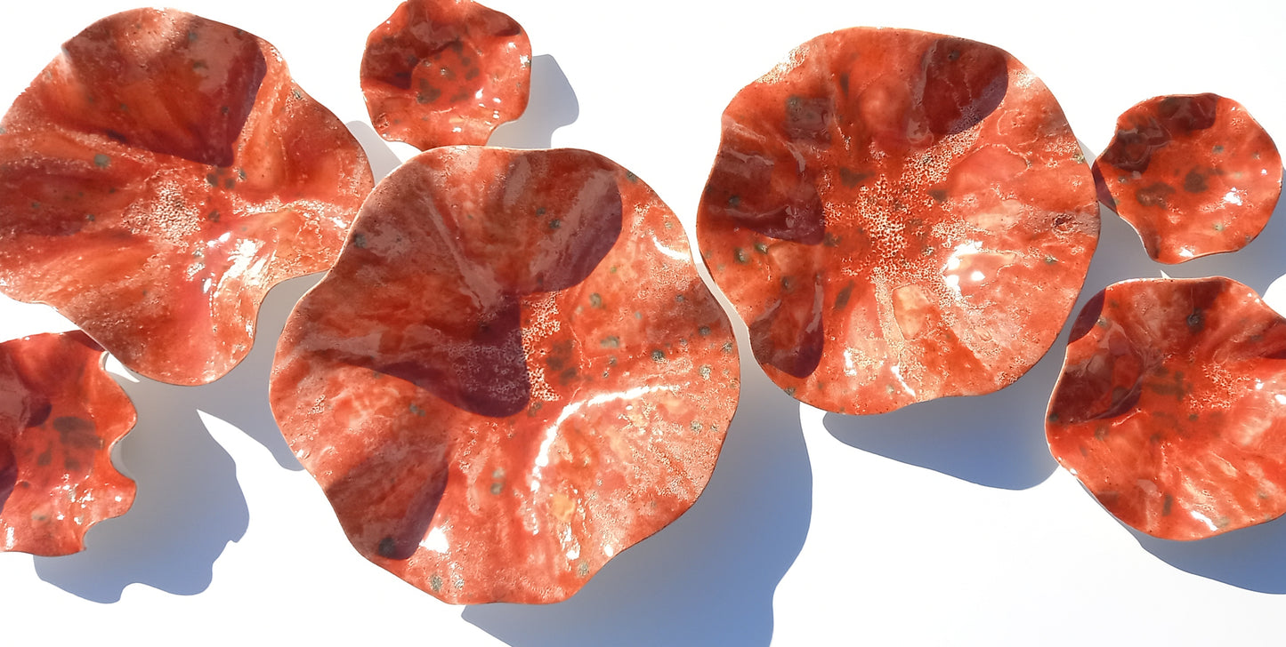 Tomato Red Ceramic Wall Art: Art Installation Sculpture, Made to Order