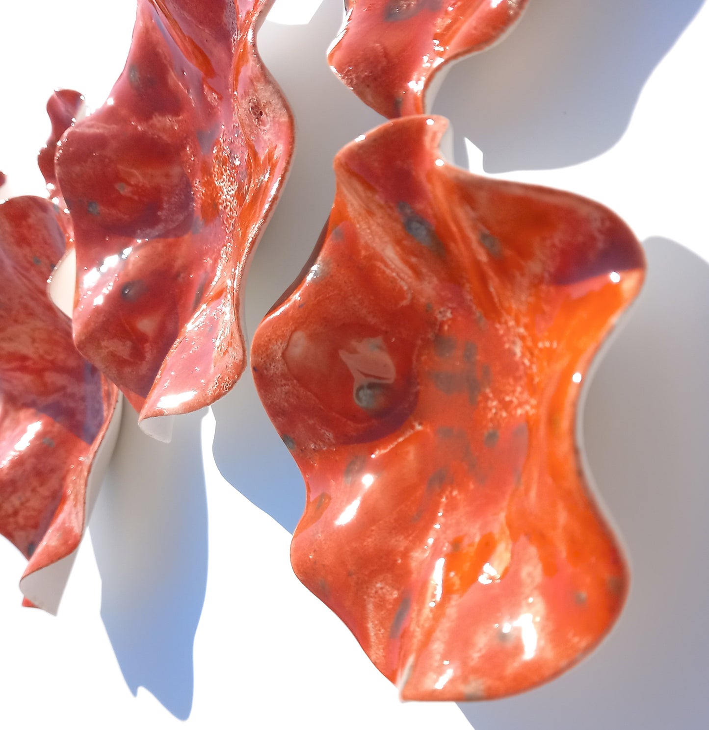 Tomato Red Ceramic Wall Art: Art Installation Sculpture, Made to Order