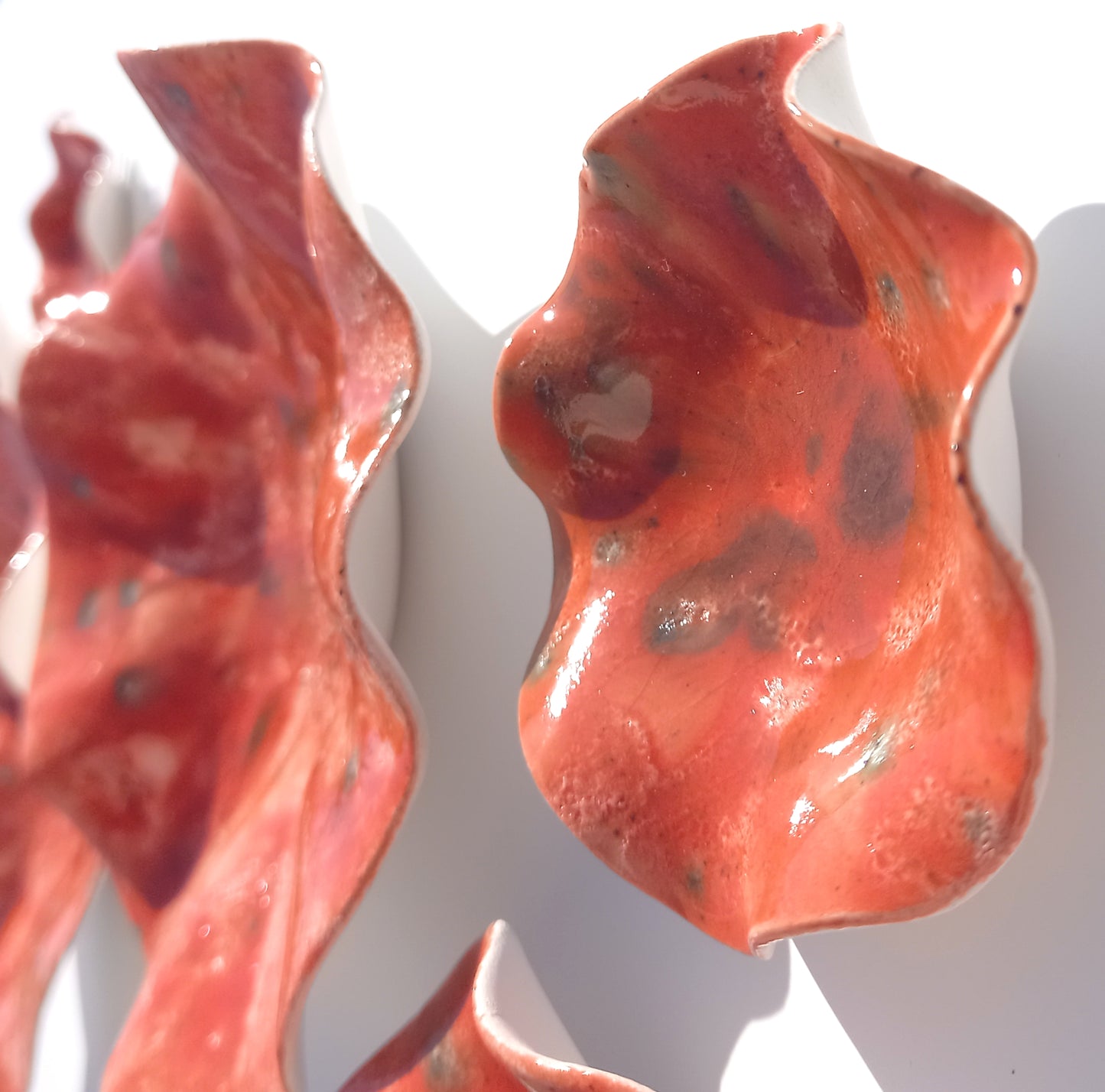 Tomato Red Ceramic Wall Art: Art Installation Sculpture, Made to Order