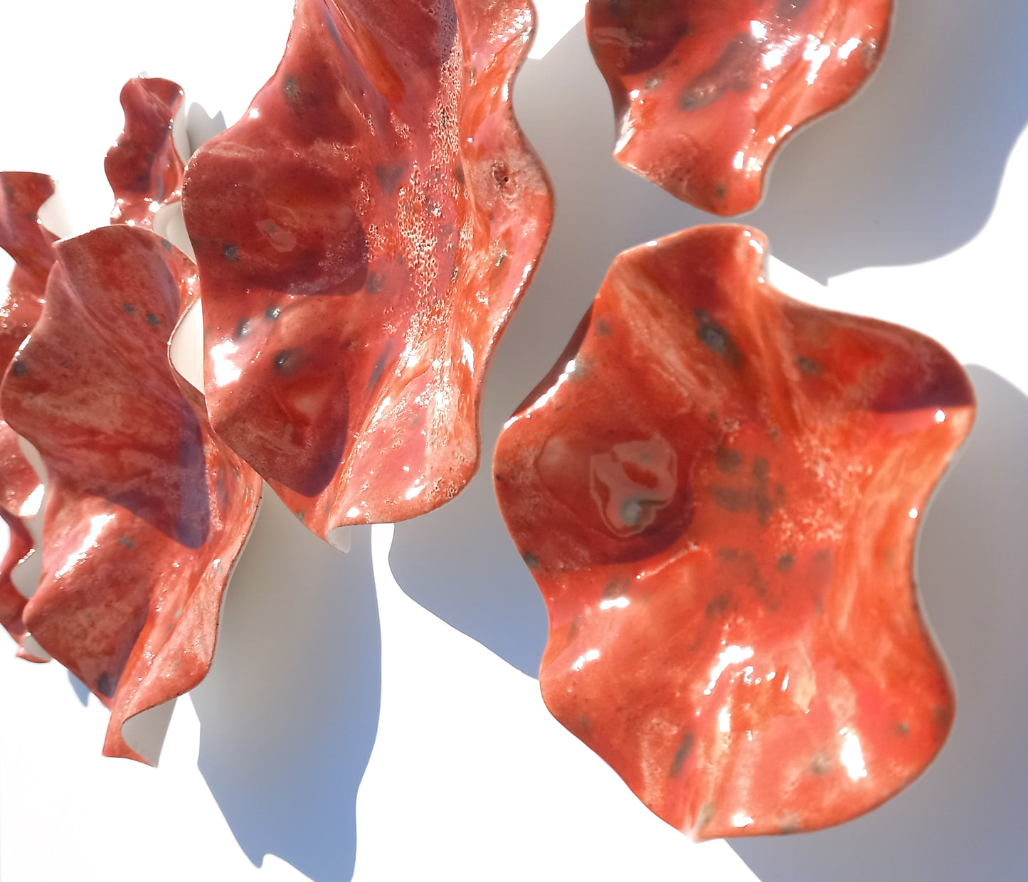 Tomato Red Ceramic Wall Art: Art Installation Sculpture, Made to Order