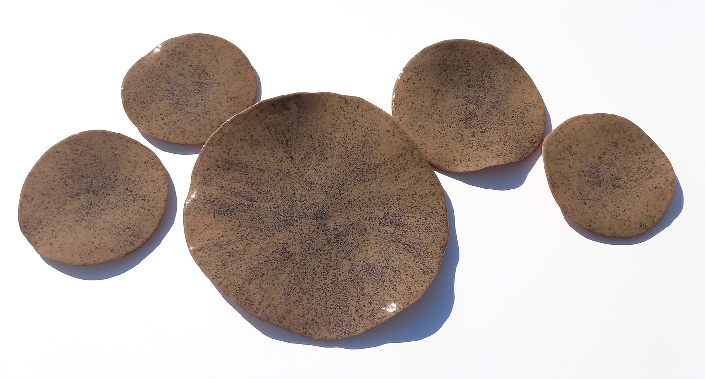 Toffee Brown Terracotta Wall Art - Ceramic Wall Sculpture - Modern Decorative Tiles - Made to Order