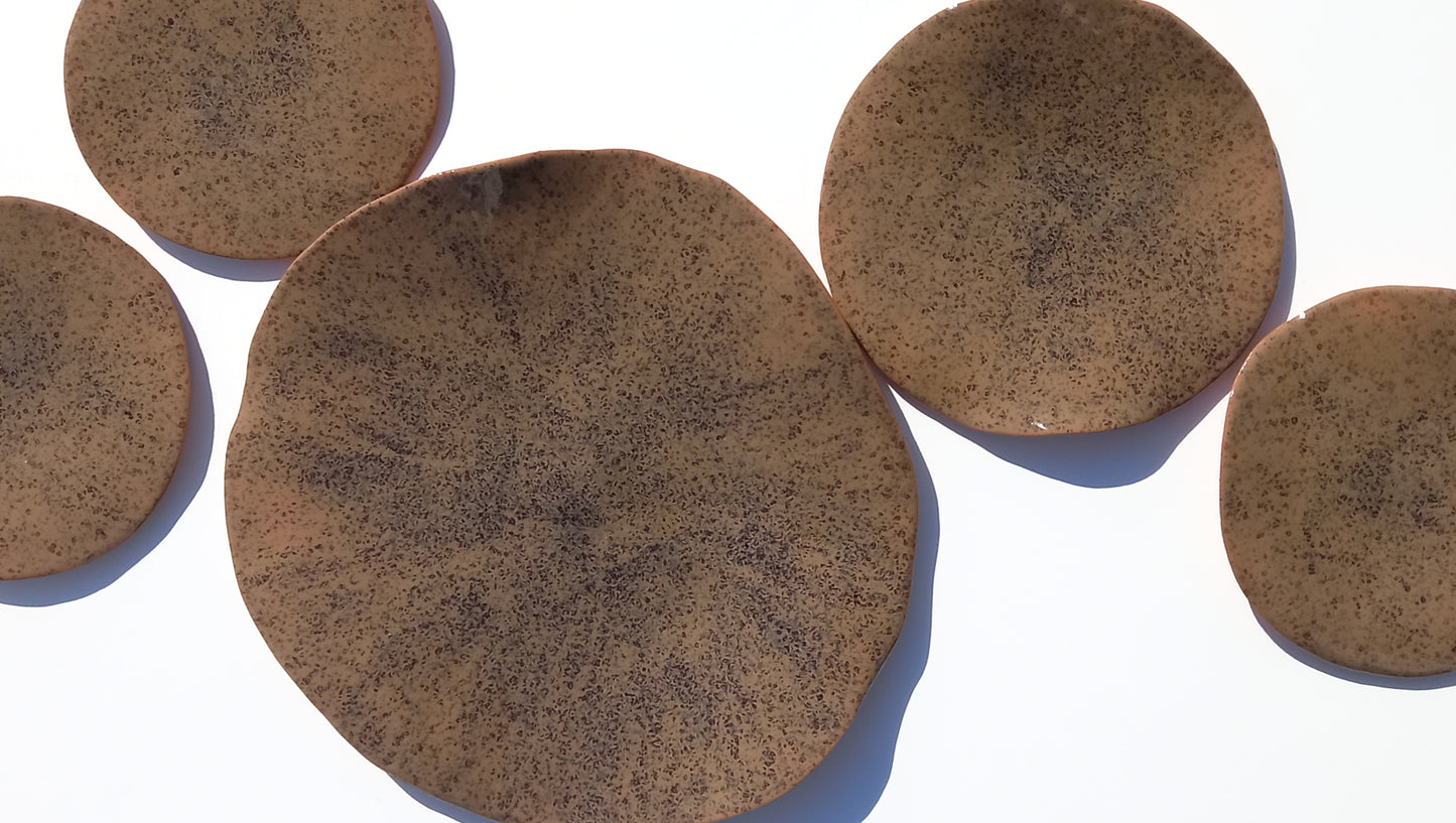 Toffee Brown Terracotta Wall Art - Ceramic Wall Sculpture - Modern Decorative Tiles - Made to Order