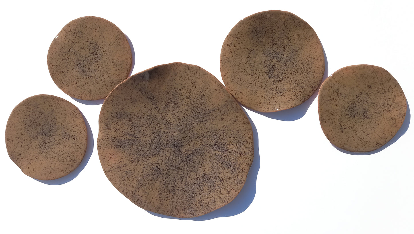 Toffee Brown Terracotta Wall Art - Ceramic Wall Sculpture - Modern Decorative Tiles - Made to Order