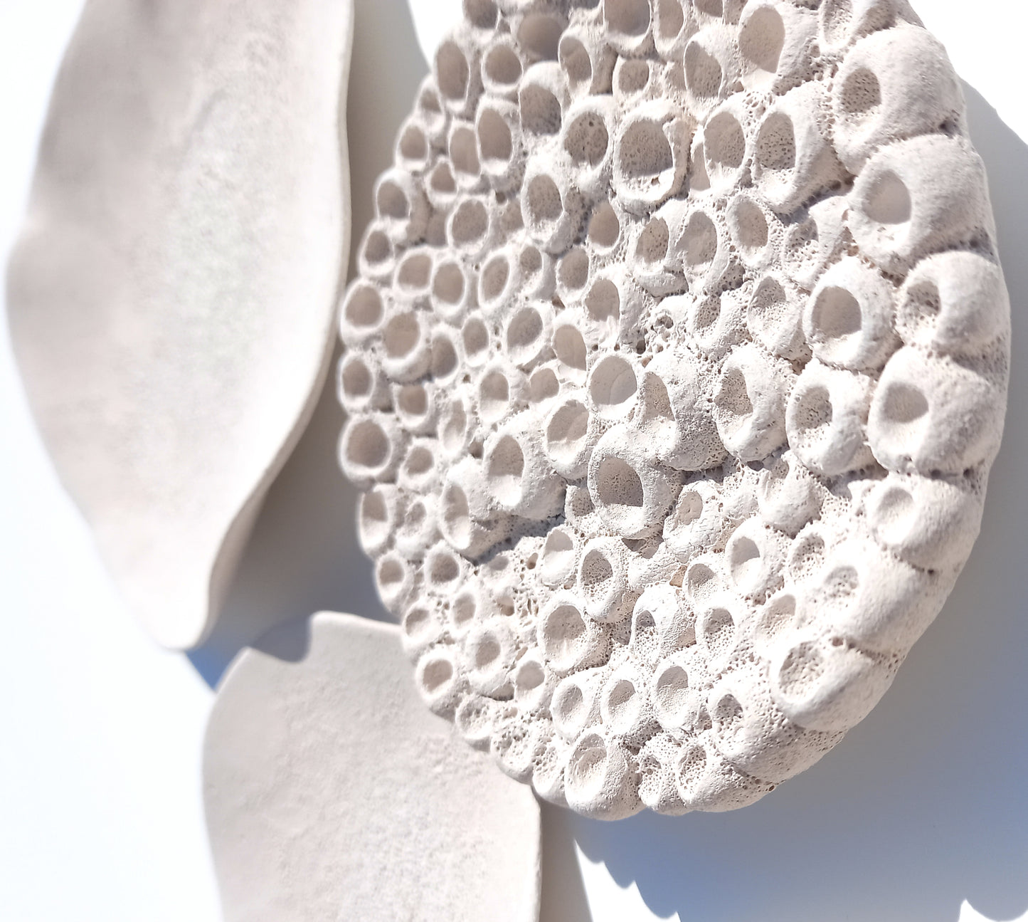 Off-White Ceramic Tiles - Wall Art Installation - Coral Inspired Minimalist Sculpture - Made to Order