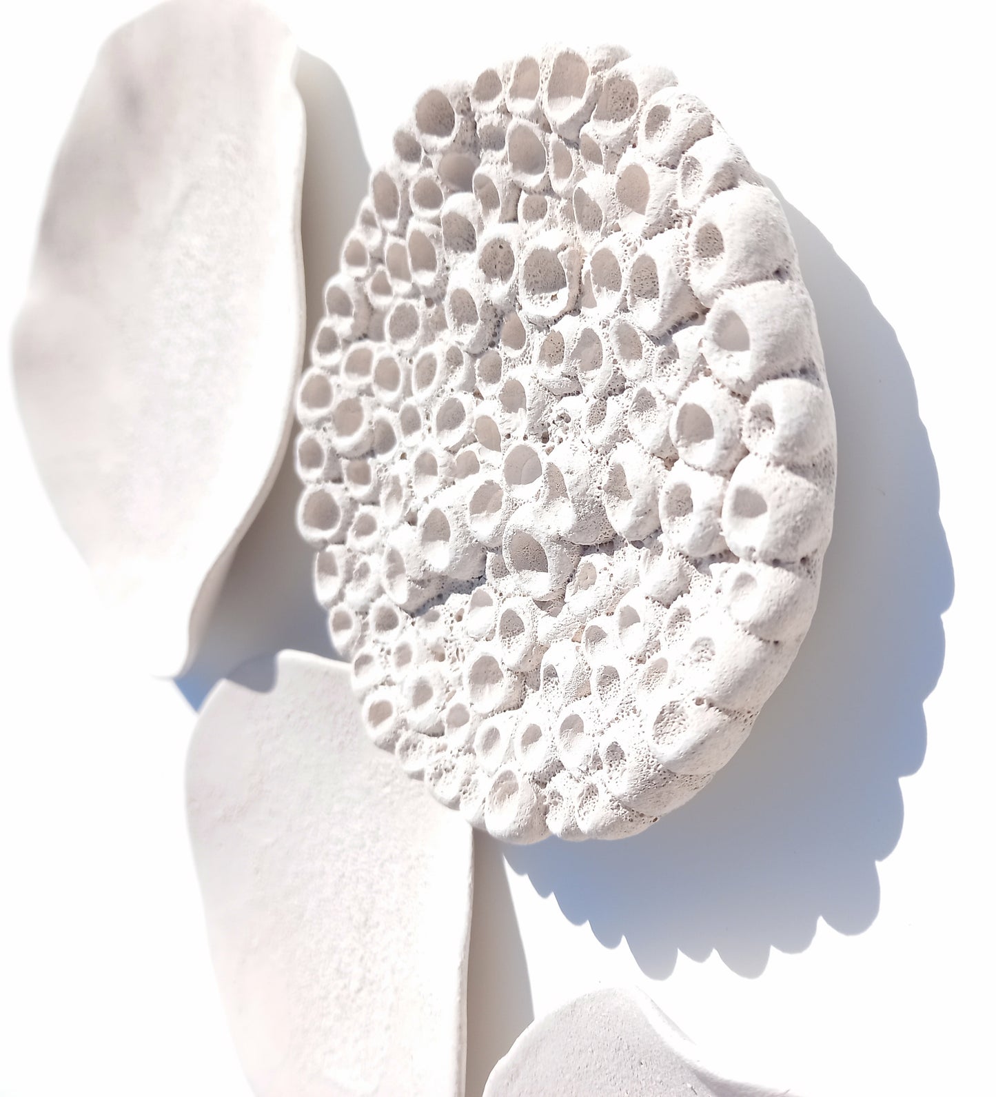 Off-White Ceramic Tiles - Wall Art Installation - Coral Inspired Minimalist Sculpture - Made to Order