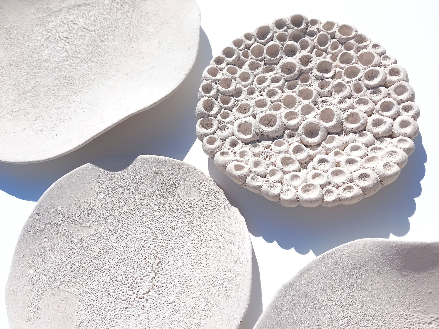 Off-White Ceramic Tiles - Wall Art Installation - Coral Inspired Minimalist Sculpture - Made to Order