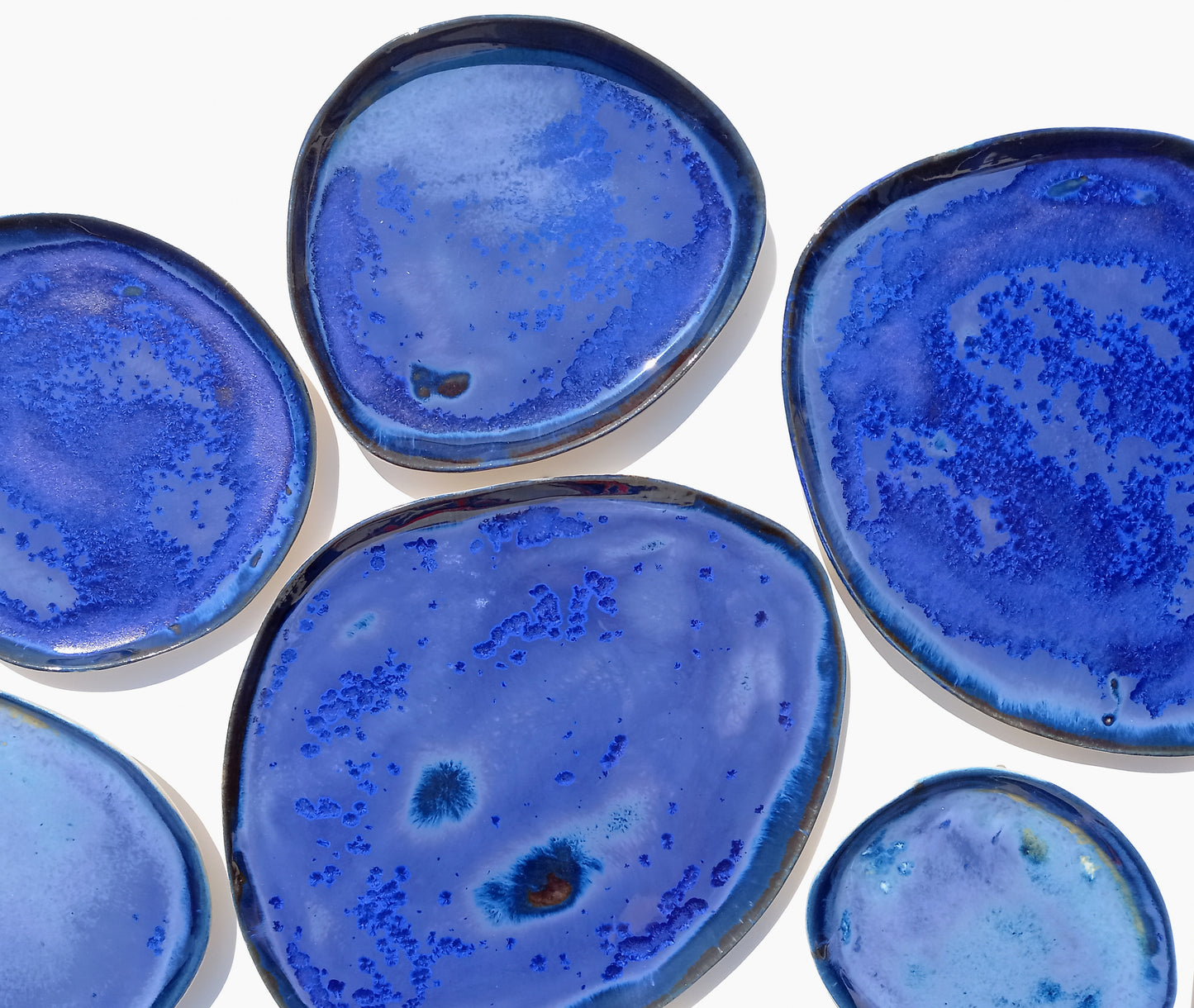 Organic Porcelain Wall Art Tiles - Deep Blue Porcelain Tiles - Made To Order