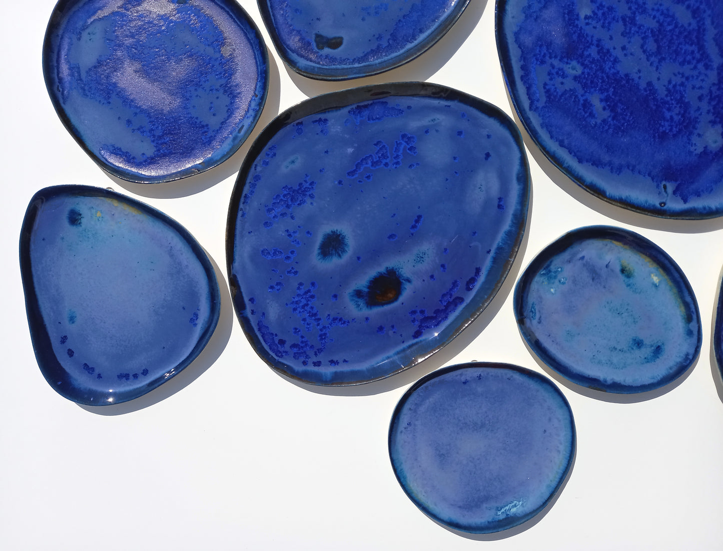 Organic Porcelain Wall Art Tiles - Deep Blue Porcelain Tiles - Made To Order