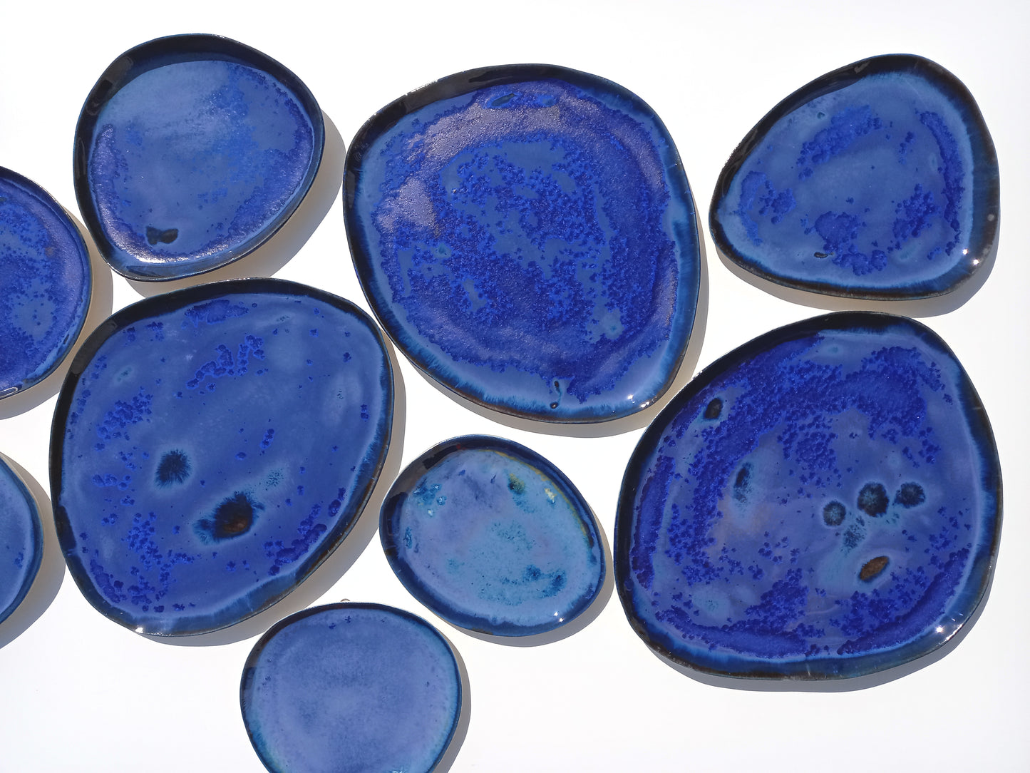 Organic Porcelain Wall Art Tiles - Deep Blue Porcelain Tiles - Made To Order