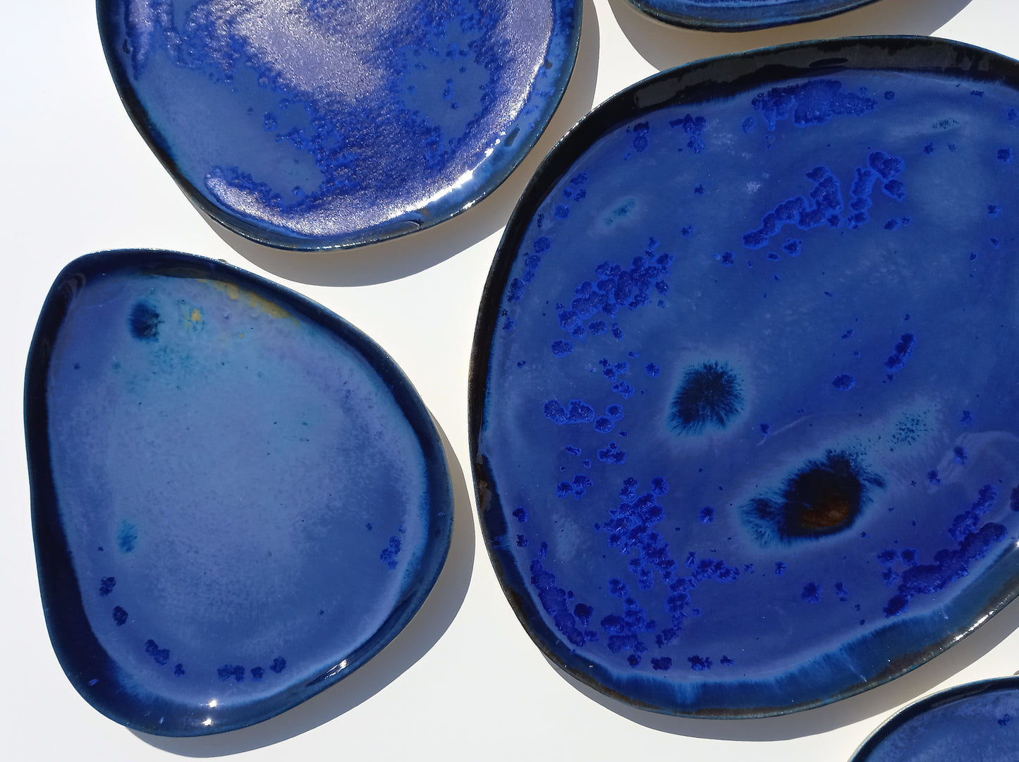 Organic Porcelain Wall Art Tiles - Deep Blue Porcelain Tiles - Made To Order