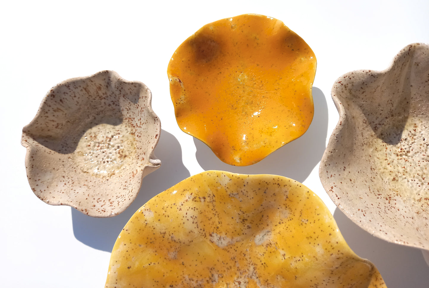 Beige & Sunset Orange Ceramic Wall Art: Art Installation Sculpture, Made to Order