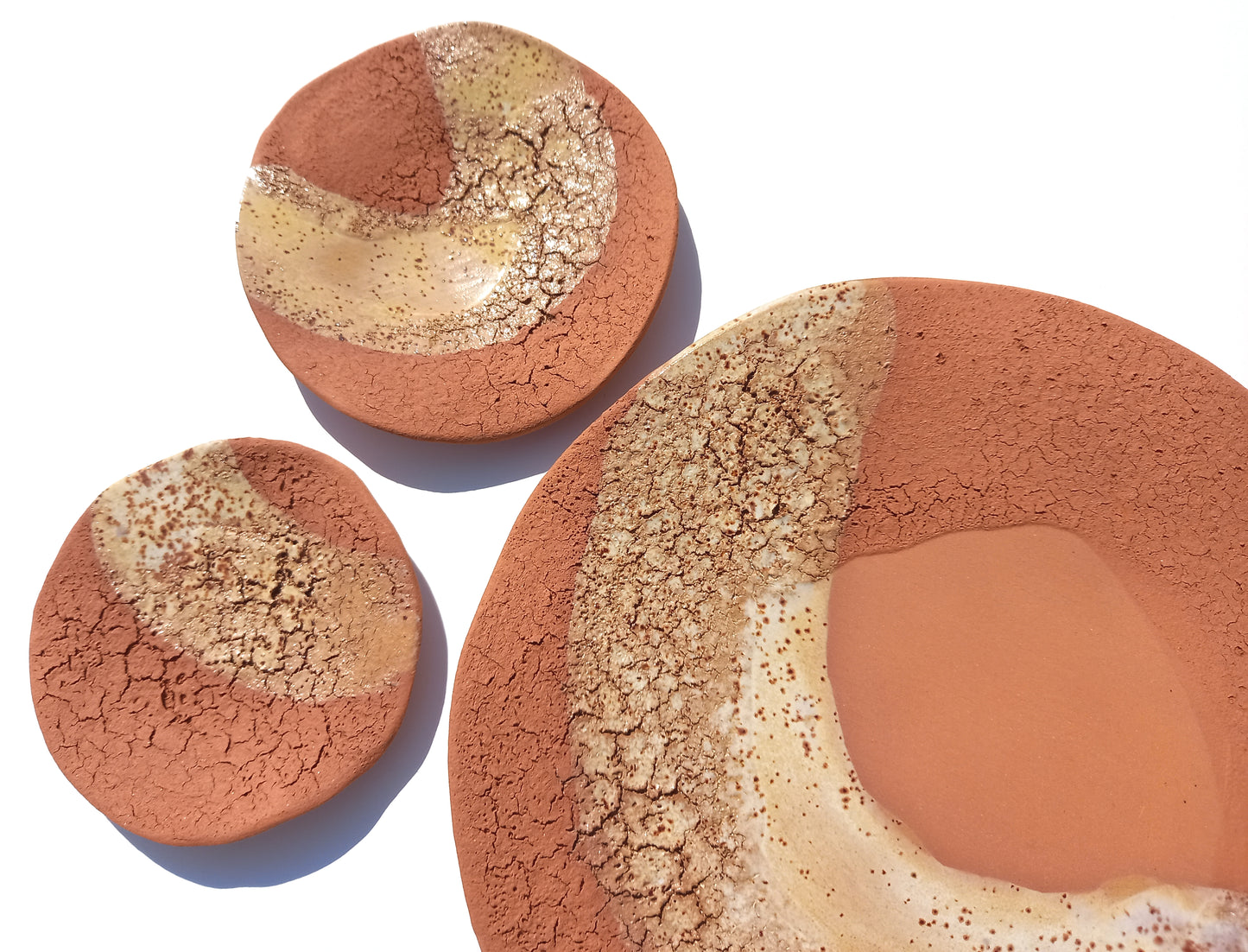 Terracotta Wall Art Tiles with accent: Handmade Desert Ceramic Sculpture, Made to Order