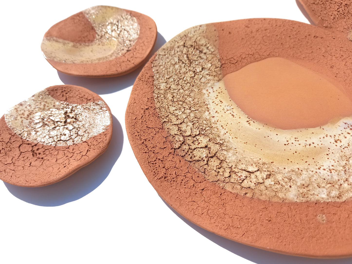 Terracotta Wall Art Tiles with accent: Handmade Desert Ceramic Sculpture, Made to Order