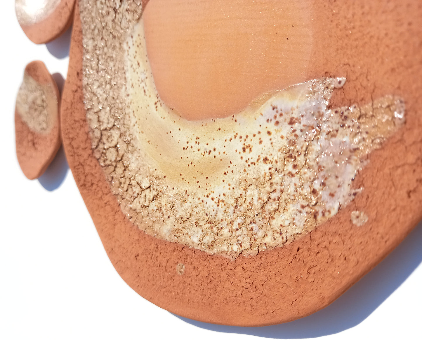 Terracotta Wall Art Tiles with accent: Handmade Desert Ceramic Sculpture, Made to Order