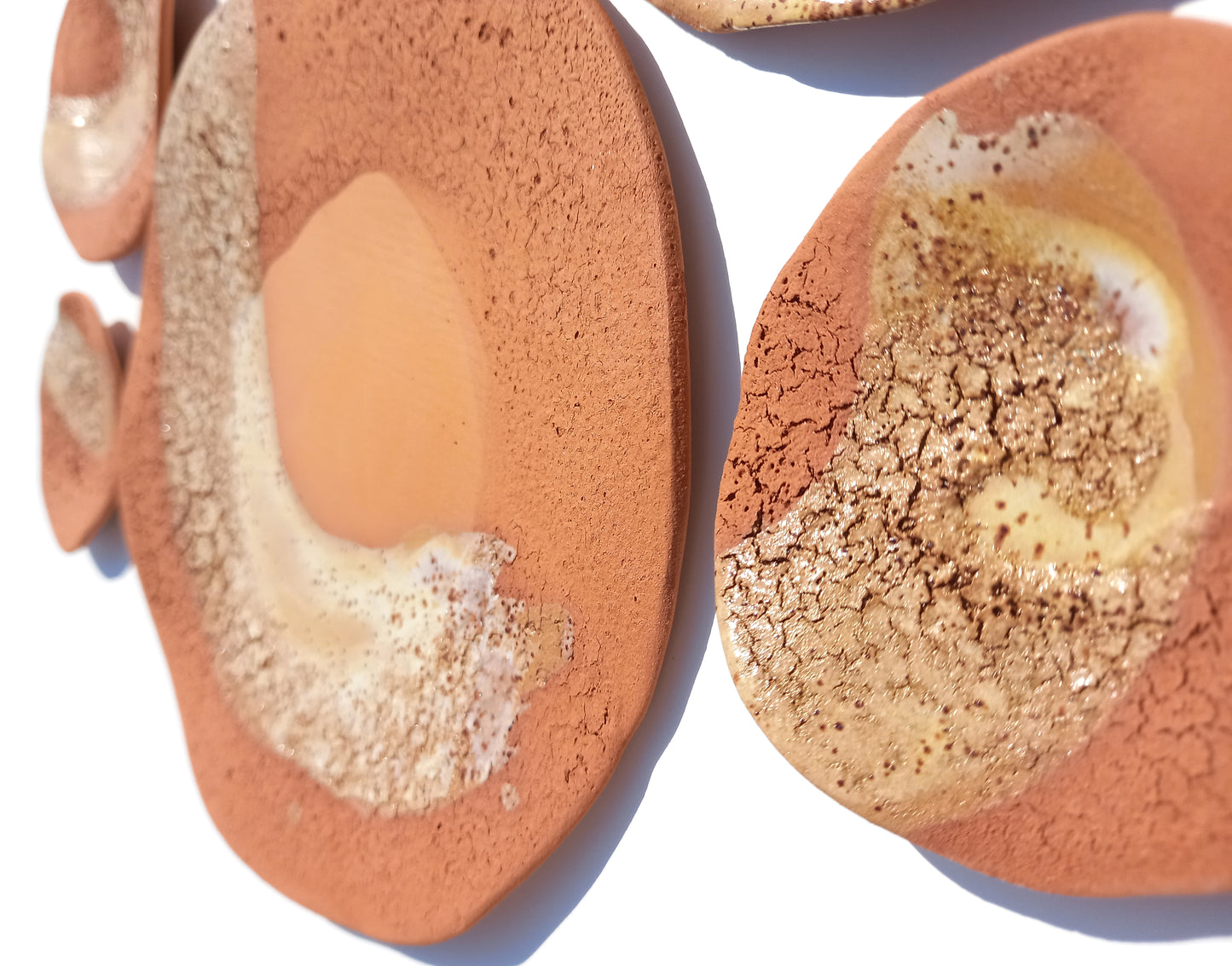 Terracotta Wall Art Tiles with accent: Handmade Desert Ceramic Sculpture, Made to Order