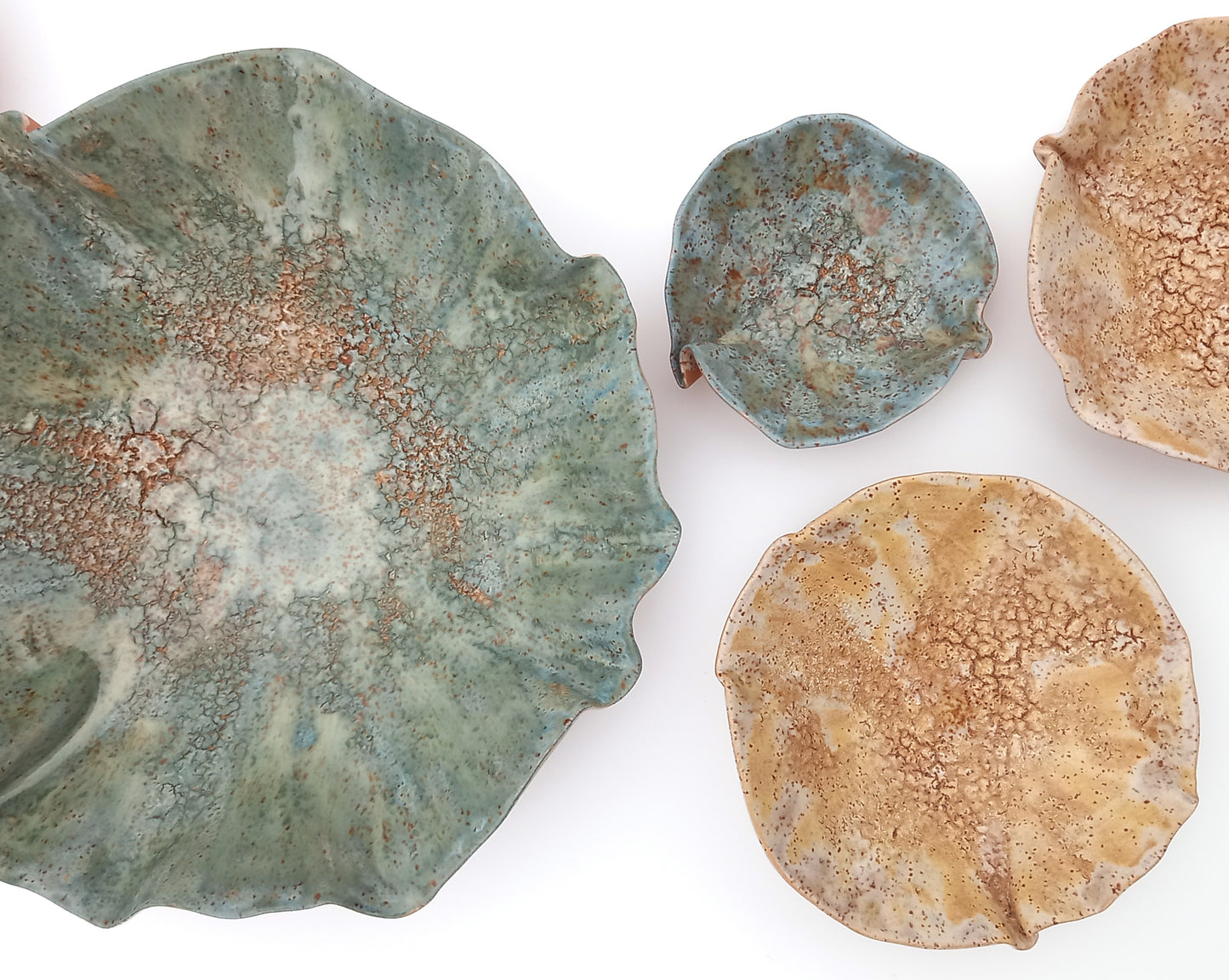 Sage Green and Beige Ceramic Wall Art - Modern Flower Sculpture - Made to Order