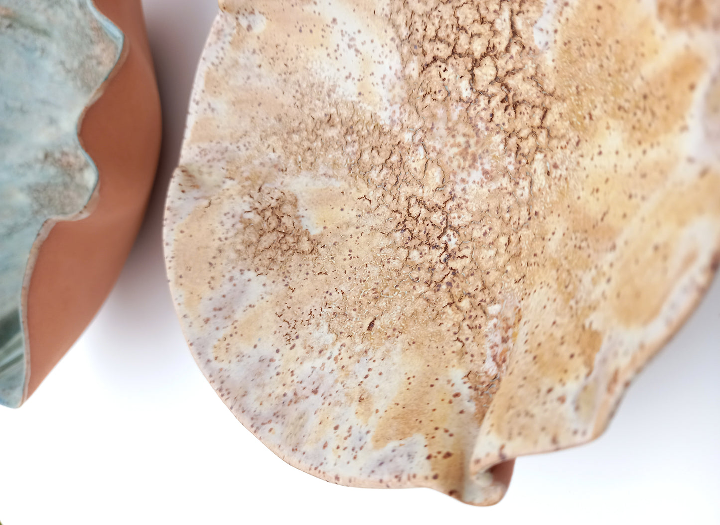 Sage Green and Beige Ceramic Wall Art - Modern Flower Sculpture - Made to Order