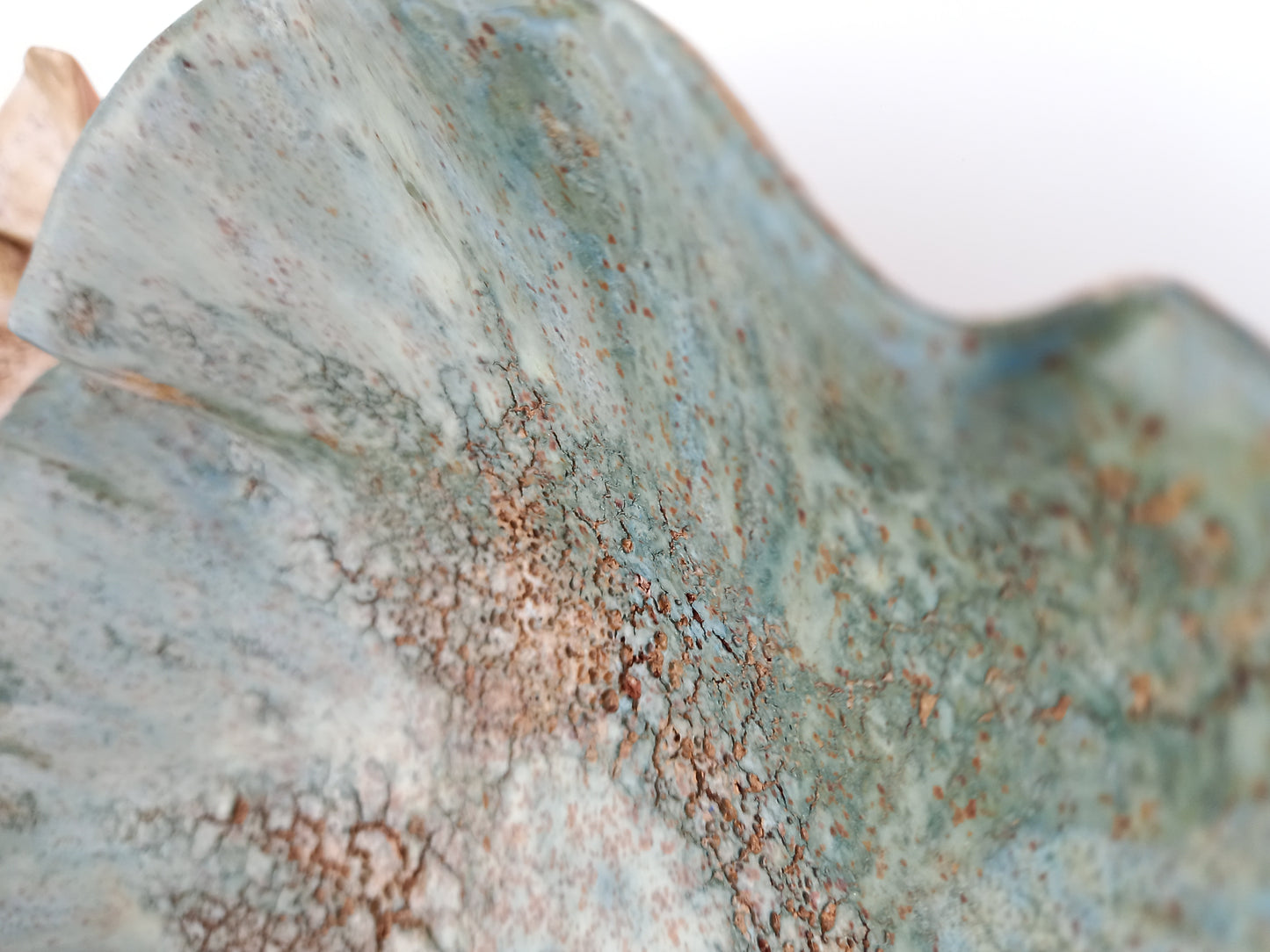 Sage Green and Beige Ceramic Wall Art - Modern Flower Sculpture - Made to Order