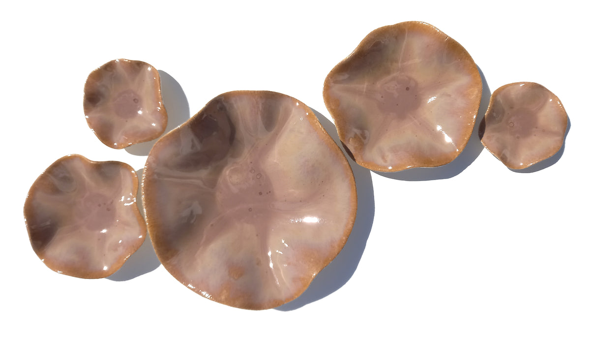 Desert Blush & Caramel Porcelain Art Sculpture: Custom Ceramic Wall Decor, Made to Order