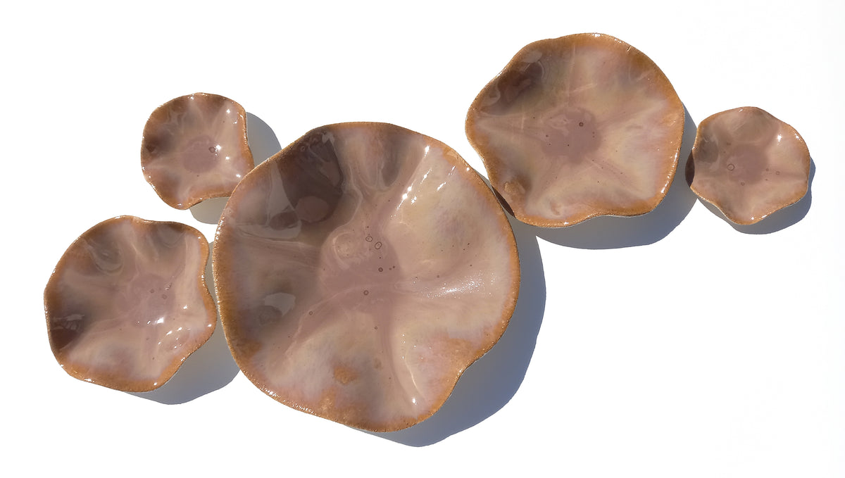 Desert Blush & Caramel Porcelain Art Sculpture: Custom Ceramic Wall Decor, Made to Order